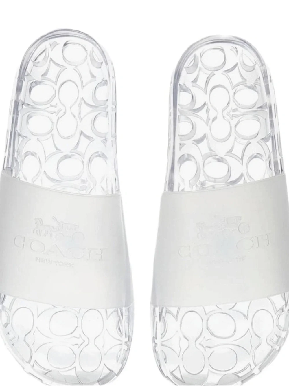 Coach Translucent Clear Logo Slide Sandals - Women